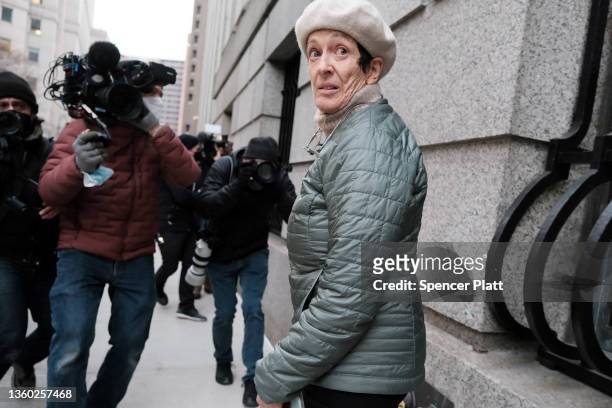 Isabel Maxwell, sister of Ghislaine Maxwell, enters the Thurgood Marshall United States Courthouse in Manhattan as the jury deliberates on December...