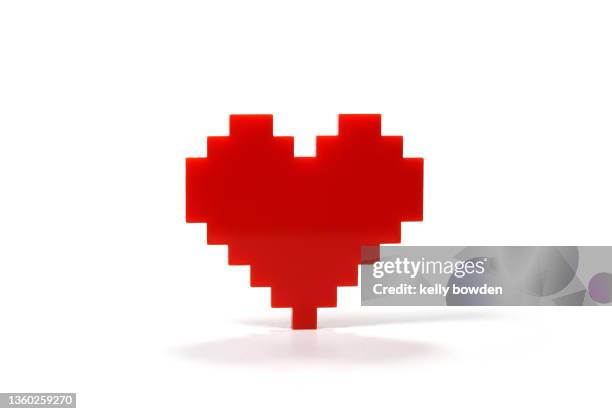heart shape love gaming pixel 8bit valentines day - pixel art stock pictures, royalty-free photos & images