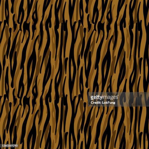 seamless tiger print pattern - animal pattern stock illustrations