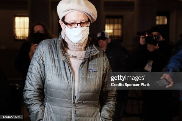 Isabel Maxwell, sister of Ghislaine Maxwell, leaves the Thurgood Marshall United States Courthouse in Manhattan at the end of the day as the jury...