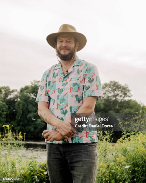 Singer/songwriter Justin Vernon of Bon Iver is photographed for Rolling Stone Magazine on August 9, 2019 in Eau Claire, Wisconsin.