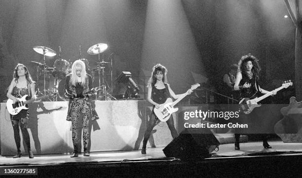 American rock musician and songwriter Vicki Peterson, American drummer Debbi Peterson, American singer-songwriter Susanna Hoffs and American bassist,...