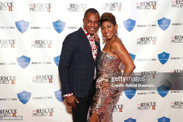 Othello Glenn and Jocelyn Taylor attend the 5th annual Vision 2020 Ball Holiday Benefit Cocktail Gala by the Rescue Project and Haven Hands Inc.,...