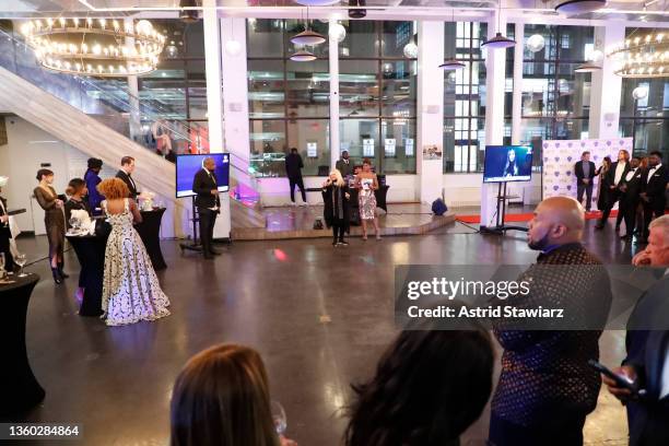 Shelly Bromfield and Jocelyn Taylor speak during the 5th annual Vision 2020 Ball Holiday Benefit Cocktail Gala by the Rescue Project and Haven Hands...