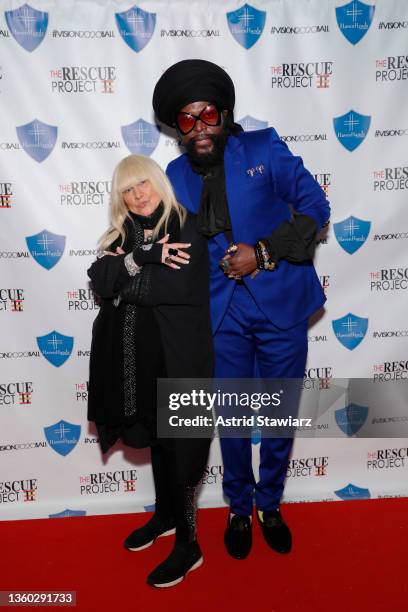 Shelly Bromfield and Redeemer Resk'Que attend the 5th annual Vision 2020 Ball Holiday Benefit Cocktail Gala by the Rescue Project and Haven Hands...