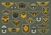 Army air forces, airborne units badges and chevron