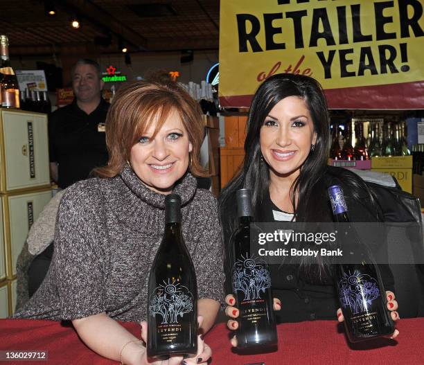 Caroline Manzo and Jacqueline Laurita of "The Real Housewives of New Jersey" attends the wine tasting at Stew Leonards Wines on December 16, 2011 in...