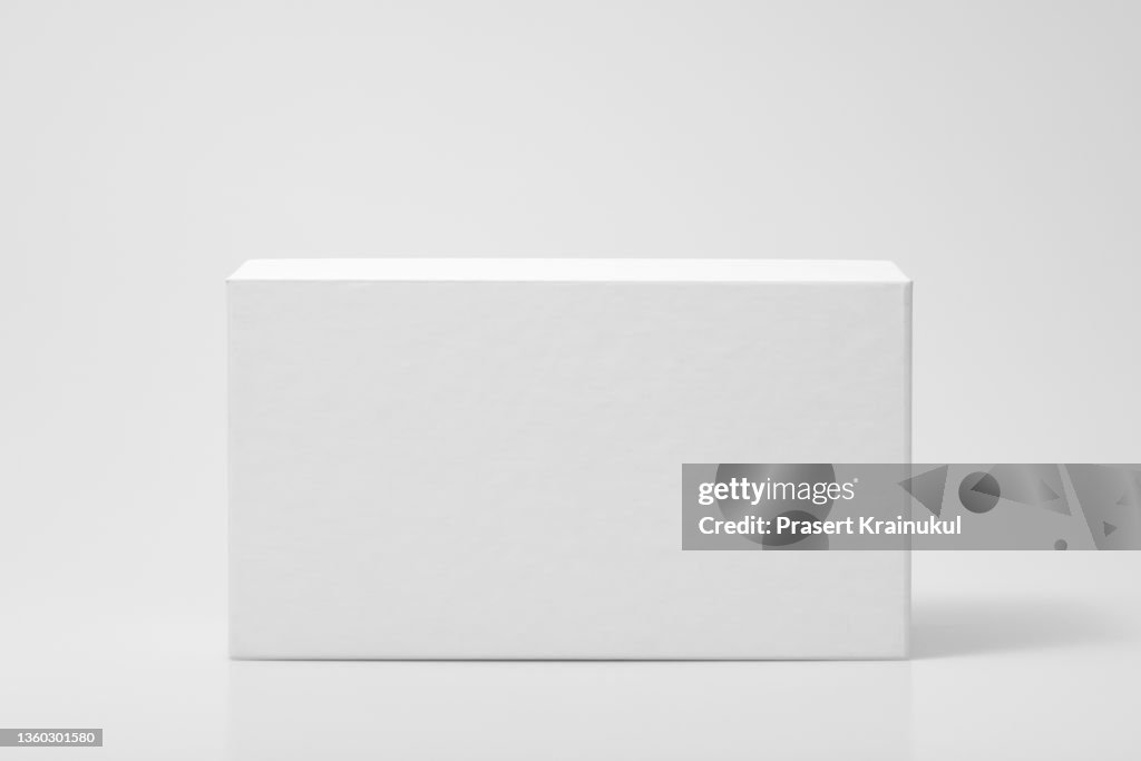 White rectangular box isolated on background