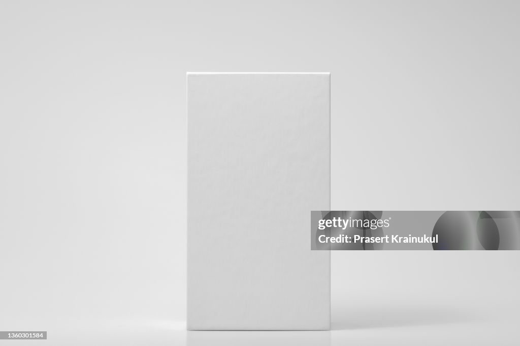White rectangular box isolated on background
