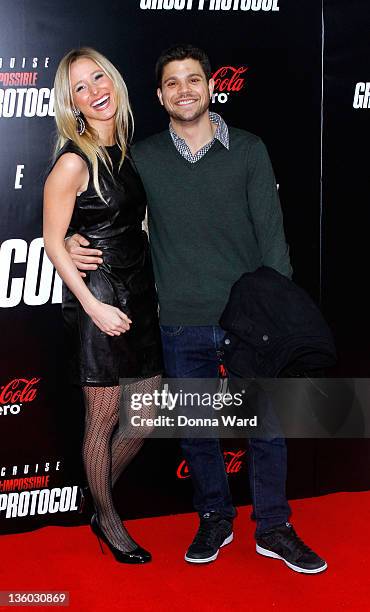 Alexandra Blodgett and Jerry Ferrara attend the "Mission: Impossible - Ghost Protocol" U.S. Premiere at the Ziegfeld Theatre on December 19, 2011 in...