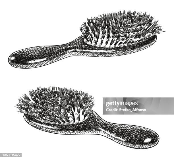 vector drawings of a hairbrush - hairbrush stock illustrations