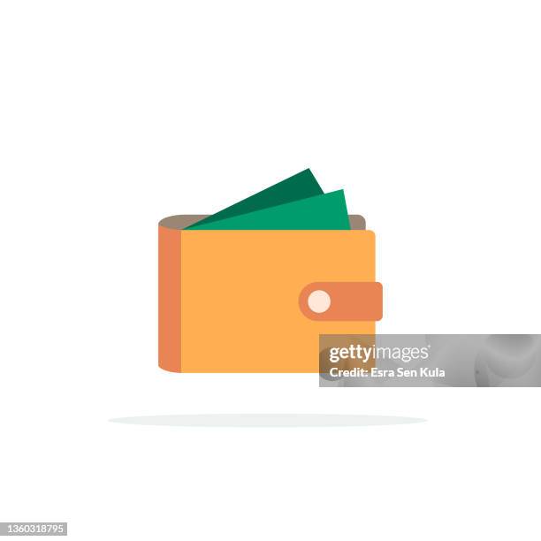 wallet flat icon - emblem credit card payment stock illustrations