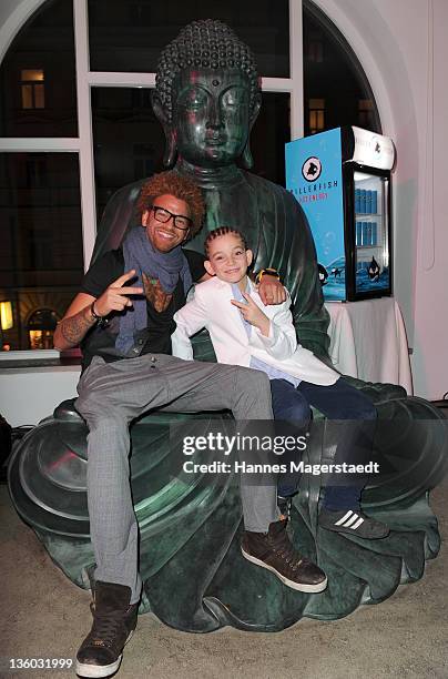 Rufus Martin and his son Noah attend the ABC For Kids Charity Event at the baSH Club on December 16, 2011 in Munich, Germany.