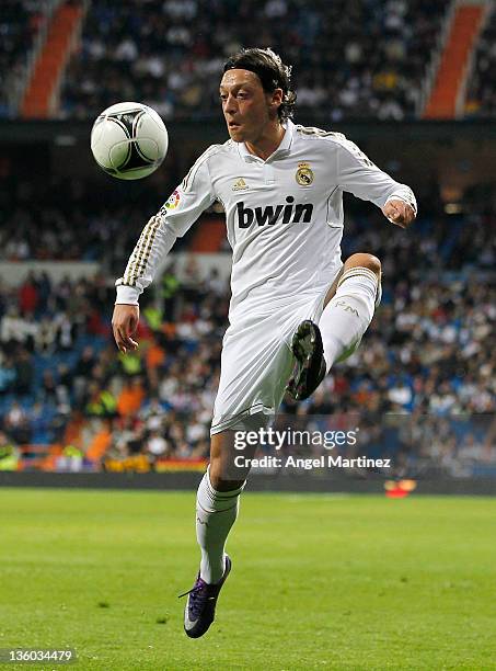 Mesut Ozil of Real Madrid in action during the round of last 16 Copa del Rey second leg match between Real Madrid and Ponferradina at Estadio...