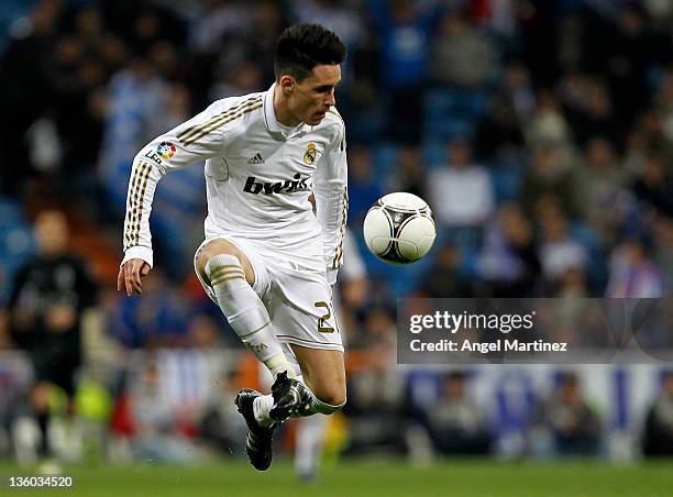 Jose Callejon of Real Madrid in action during the round of last 16 Copa del Rey second leg match between Real Madrid and Ponferradina at Estadio...