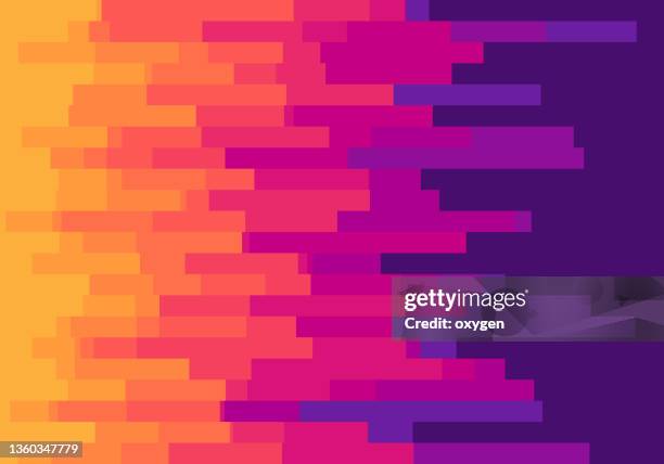 abstract yellow blue layered steps futuristic background blue orange abstract distorted background. glitch texture geometric square extrude - ピンク　cg ストックフォトと画像