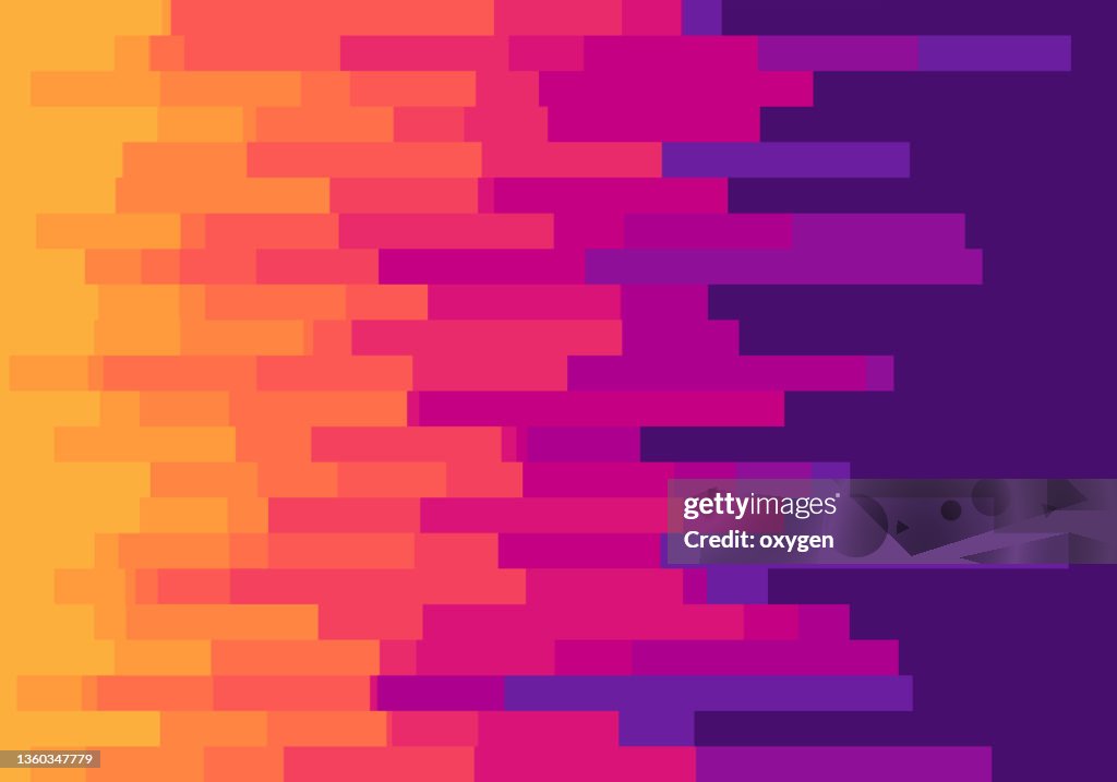 Abstract Yellow Blue Layered Steps Futuristic Background Blue Orange Abstract Distorted background. Glitch Texture Geometric Square Extrude