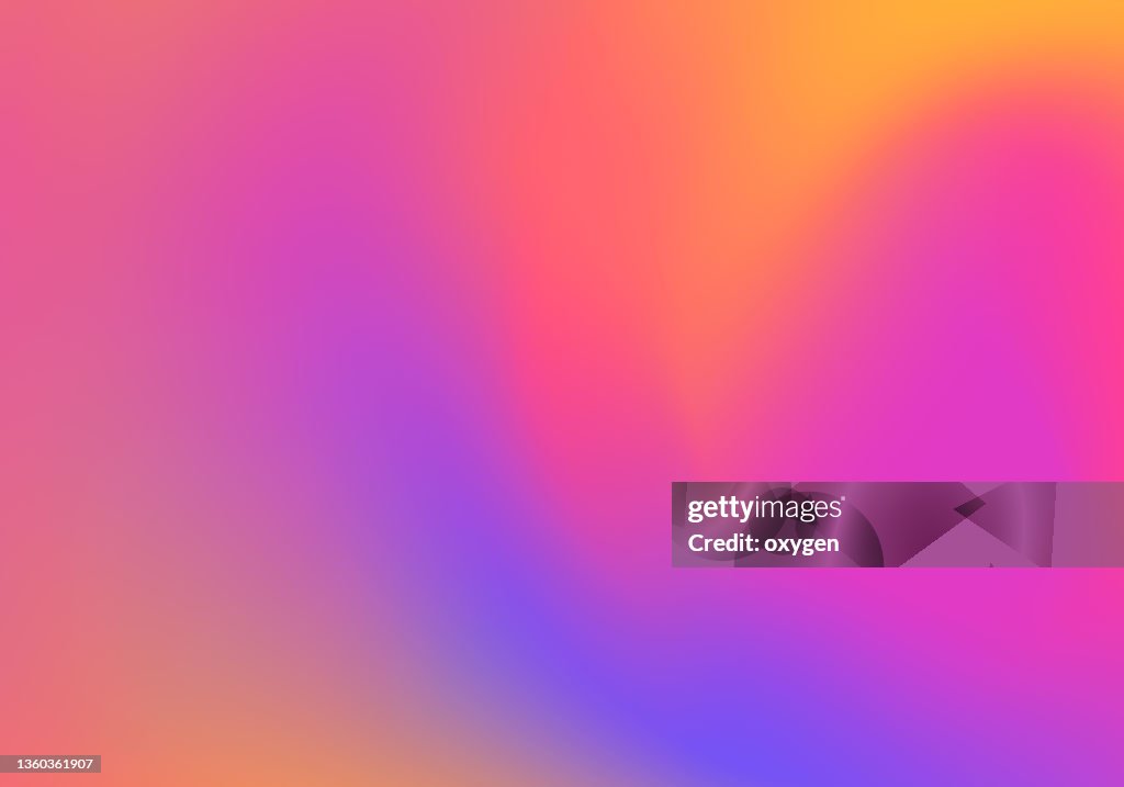 Abstract Trendy Yellow Purple Blured Swirl Wave Motion Fluid Soft Background