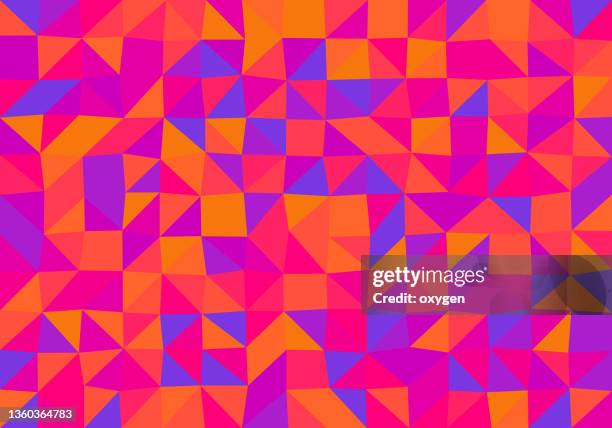 abstract geometric triangle vibrant shapes background. trendy purple yellow pink background - candy samples stock pictures, royalty-free photos & images