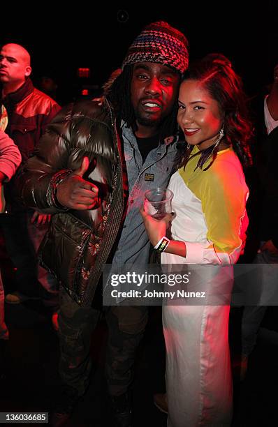 Wale and Angela Yee attend the Best Buy Theatre on December 19, 2011 in New York City.