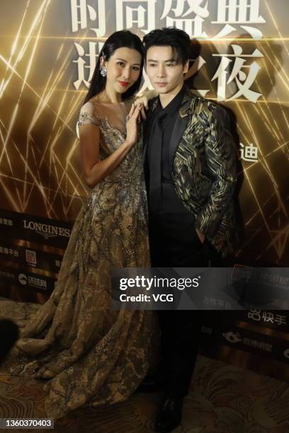 Actress Ada Choi Siu-fan and her husband Max Zhang Jin attend 2021 Sohu Fashion Awards on December 22, 2021 in Beijing, China.