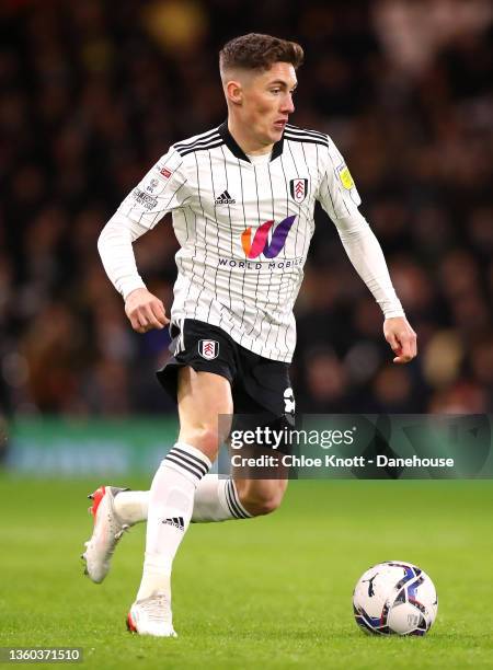 Harry Wilson of Fulham FC controls the ball during the Sky Bet Championship match between Fulham and Sheffield United at Craven Cottage on December...