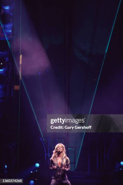 American Pop singer Britney Spears performs onstage, during her 'Dream Within a Dream' tour, at Continental Airlines Arena , East Rutherford, New...