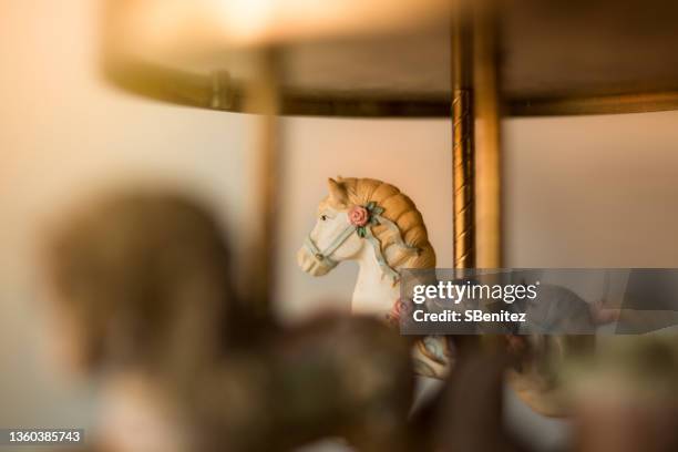 close-up of decoration on table - carousel musical fotografías e imágenes de stock