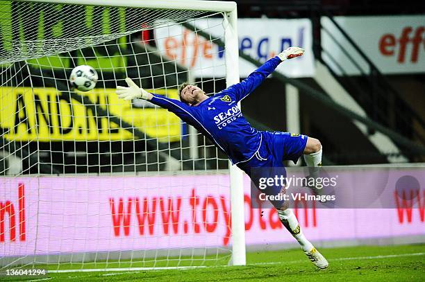 Wilko de Vogt of VVV-Venlo during the Dutch Eredivisie match between NEC Nijmegen and VVV Venlo at the Goffert stadium on December 17, 2011 in...