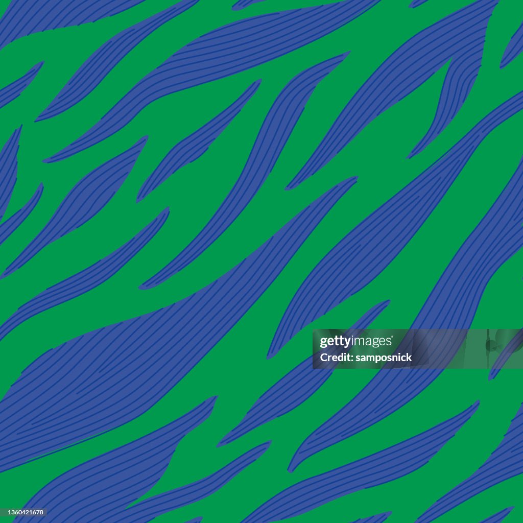 Maximalist 90s Tiger or Zebra Print Seamless Pattern