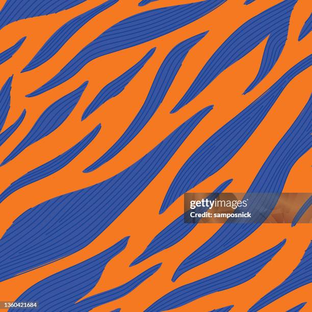 bildbanksillustrationer, clip art samt tecknat material och ikoner med maximalist 90s tiger or zebra print seamless pattern - zebratryck