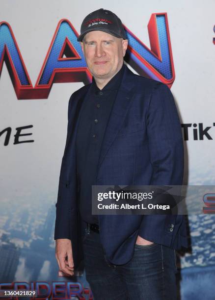 Kevin Feige attends Sony Pictures' "Spider-Man: No Way Home" Los Angeles Premiere held at The Regency Village Theatre on December 13, 2021 in Los...