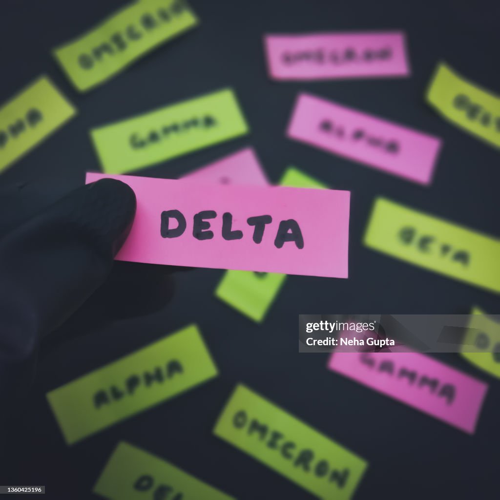Omicron variant. Delta variant. SARS-COV-2 variants.