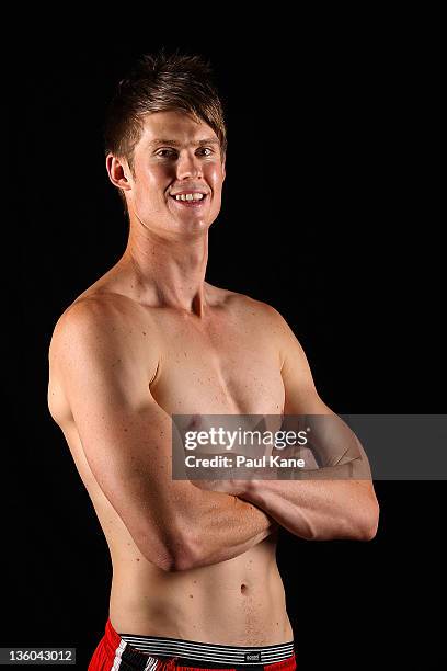 Cameron Tovey poses during a Perth Wildcats NBL portrait session at the WA Basketball Centre on December 21, 2011 in Perth, Australia.