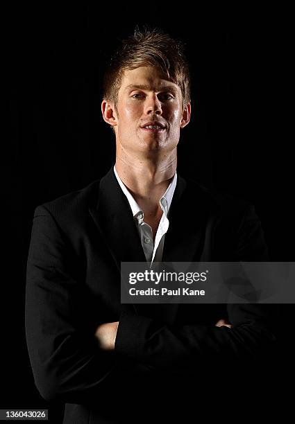 Cameron Tovey poses during a Perth Wildcats NBL portrait session at the WA Basketball Centre on December 21, 2011 in Perth, Australia.