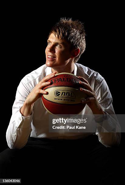 Cameron Tovey poses during a Perth Wildcats NBL portrait session at the WA Basketball Centre on December 21, 2011 in Perth, Australia.