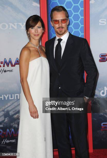 Benedict Cumberbatch and wife Sophie Hunter attend Sony Pictures' "Spider-Man: No Way Home" Los Angeles Premiere held at The Regency Village Theatre...