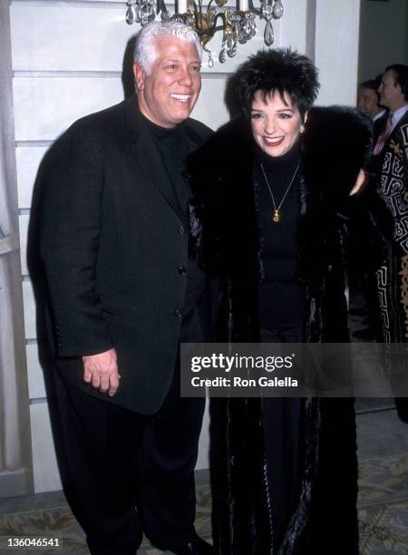 Fashion designer Dennis Basso and actress/singer Liza Minnelli attend Dennis Basso Fur Fashion Sow on May 20, 2002 at the Pierre Hotel in New York...