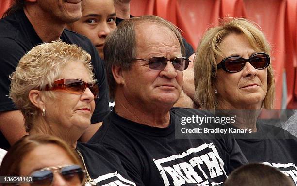 Former Rugby League player Tommy Raudonikis during the Memorial for former Rugby League player Arthur Beetson at Suncorp Stadium on December 18, 2011...