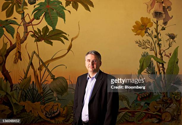Severin Schwan, chief executive officer of Roche Holding AG, poses for a photograph at the company's headquarters in Basel, Switzerland, on...