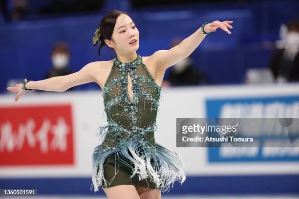 Marin Honda of Japan competes in the Women's Short Program during day one of the 90th All Japan Figure Skating Championships at Saitama Super Arena...