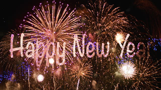 Happy New Year firework celebration background