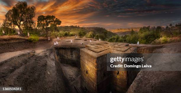 church of st. george, lalibela, ethiopia - ethiopian orthodox church stock pictures, royalty-free photos & images