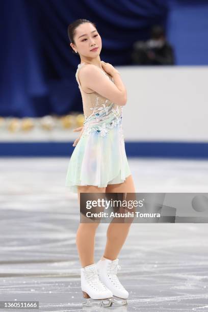 Wakaba Higuchi of Japan competes in the Women's Short Program during day one of the 90th All Japan Figure Skating Championships at Saitama Super...