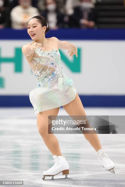 Wakaba Higuchi of Japan competes in the Women's Short Program during day one of the 90th All Japan Figure Skating Championships at Saitama Super...