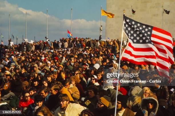 Anti-Vietnam War protests "March on Washington" in May, 1970" near the Washington Monument Washington, DC May 9, 1970