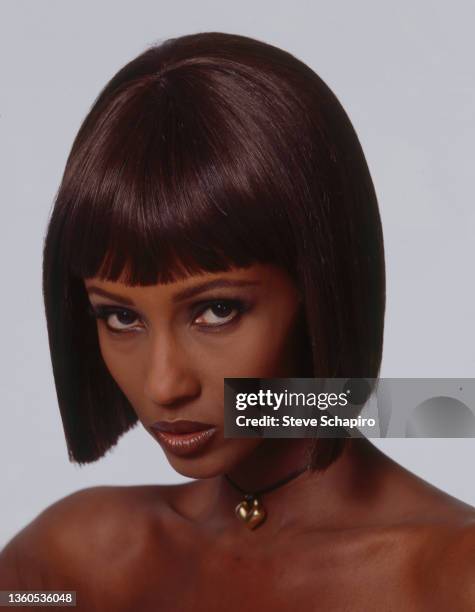 Portrait of Somali-born American fashion model Iman , Los Angeles, California, 1993.