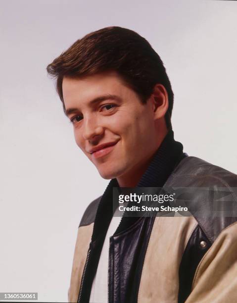 Promotional portrait of American actor Matthew Broderick in costume for the film 'Ferris Bueller's Day Off' , Los Angeles, California, 1986.