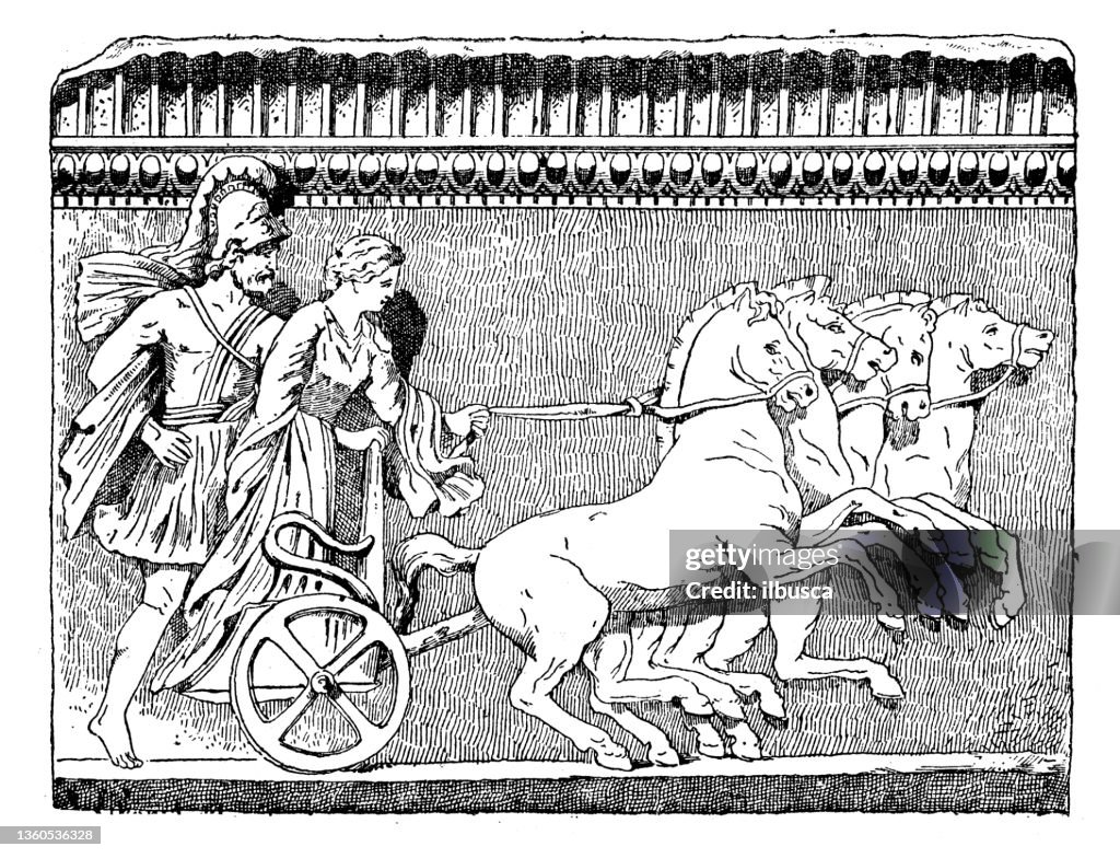 Antique illustration: Quadriga