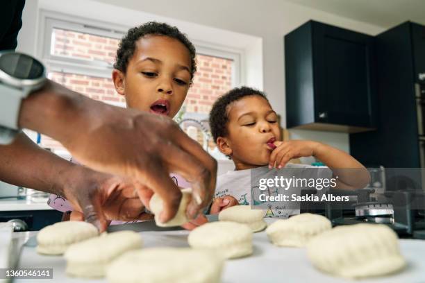 making scones with children - homemade food stock pictures, royalty-free photos & images